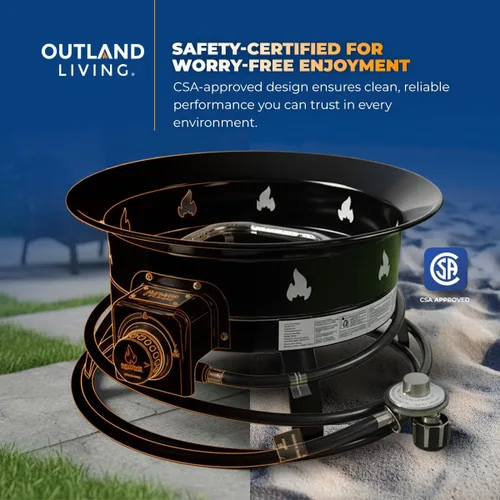 Miniatura 8 de Outland Living - Chimenea de propano portátil de 19 pulgadas, 58,000 BTU de gas sin humo Perfecta para camping, patio, jardín, tailgating