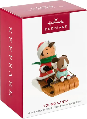 Miniatura 3 de Adorno navideño Hallmark Keepsake 2023, Papá Noel joven, regalos para coleccionistas de Santa