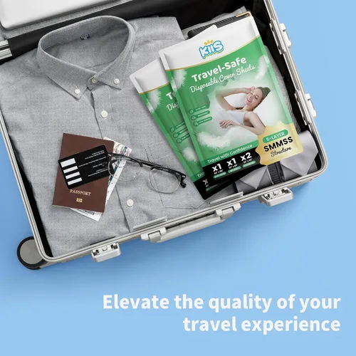 Miniatura 6 de KIIS Fundas Desechables Travel-Safe para Viajes, Sábana de Cama Desechable, Funda de Edredón/Consolador Desechable, Fundas de Almohada Desechables