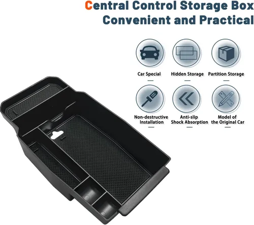 Miniatura 5 de Ruiya Organizador de consola central CX50 2023-2025 2026 para Mazda CX50 2026, accesorios de material ABS, apoyabrazos, bandeja de guantes