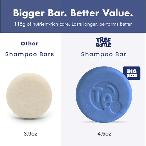 Miniatura 4 de Tree Bottle Barra de champú 3 en 1 de aceite de argán + extracto de bambú para hombres, para cabello, barba y cuerpo, limpieza profunda, nutrición