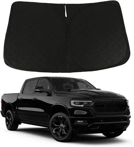D-Lumina Parasol para parabrisas – Compatible con Dodge Ram 1500 2019 2020 2021 2022 2023 2024 2025 – Material mejorado de 3 capas 240T, protector