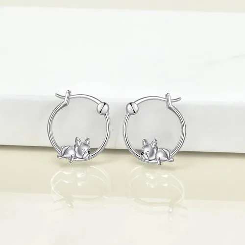 Miniatura 2 de VONALA Bonitos aretes de aro de plata de ley 925, regalos de cumpleaños para mujer