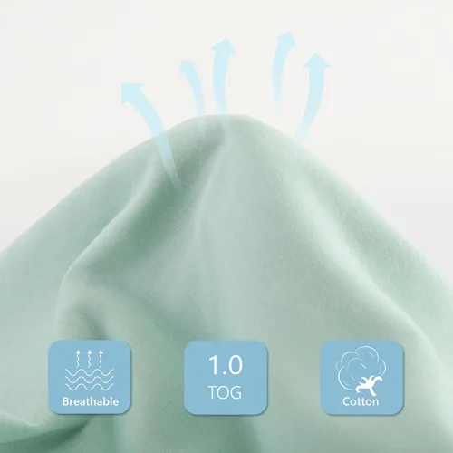 Miniatura 3 de TILLYOU Saco de Dormir para Bebé 18-24 Meses, 1.0 Tog Saco de Dormir con Doble Cremallera Portátil, Verde