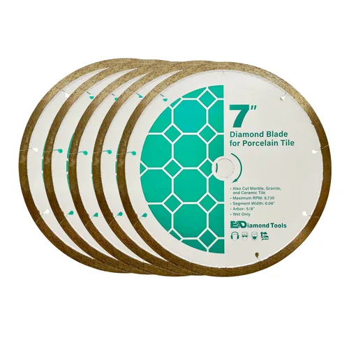 Miniatura 26 de Hojas de sierra de diamante de 7" para azulejos de porcelana, cerámica y azulejos de piedra, eje de 5/8" Hoja de azulejos de porcelana