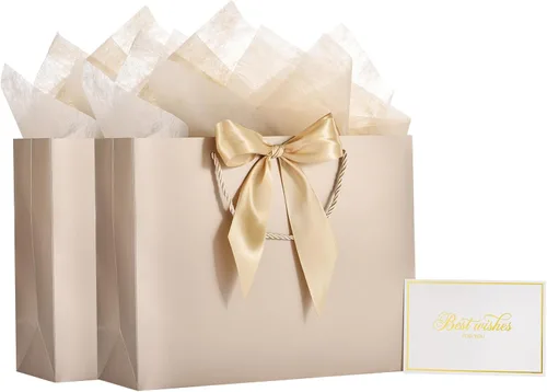 Miniatura 23 de Powbrace Bolsa de regalo de cumpleaños número 30 negra de 13 pulgadas con papel de seda y tarjeta de felicitación para fiestas, bolsa de regalo