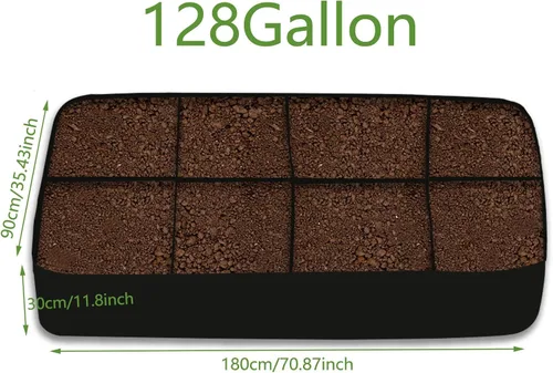 Miniatura 2 de Bolsas de cultivo de tela transpirable y duradera de 128 galones, macetas de tela no tejida resistentes de 3 x 6 pies para verduras y flores