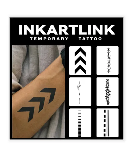 Miniatura 10 de INKARTLINK Tattoo Tech, 4 hojas de tatuaje semipermanente, tatuajes temporales de diseño artístico para adultos, dura 1-2 semanas, impermeable