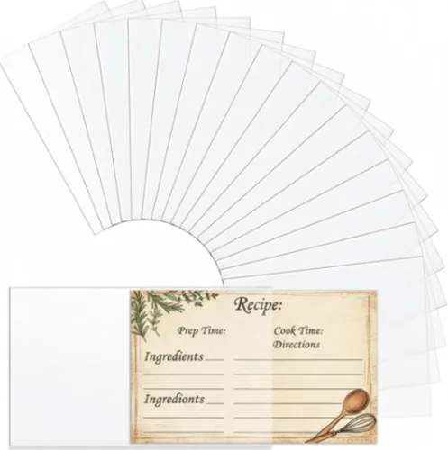 Miniatura 8 de Boao 100 protectores de tarjetas de recetas de 4 x 6 pulgadas, fundas para tarjetas de recetas, protectores de plástico para libros de cocina