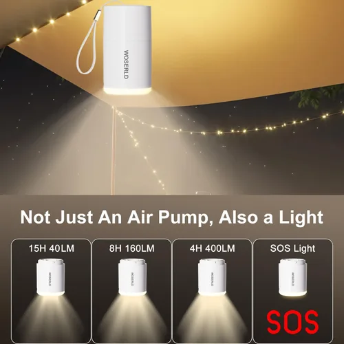 Miniatura 3 de Bomba de aire eléctrica al aire libre Luz de camping SOS Light Batería de litio de gran capacidad para balsa de aire cojín de aire Anillo de natación