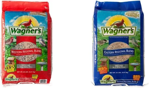 Wagner's 62008 Western Regional Blend - Alimento para pájaros silvestres, bolsa de 20 libras y 62004 Eastern Regional Alimento para aves silvestres,