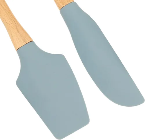 Miniatura 6 de Juego de utensilios de silicona de 6 piezas con mango de madera, kit de utensilios de cocina de cocina, accesorios de cocina duraderos antiarañazos