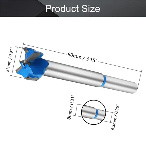 Miniatura 2 de Utoolmart Forstner Brocas de corte de madera de carburo cementado de 0.906 in, cortador de sierra de agujero para carpintería de mango redondo