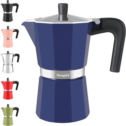Miniatura 21 de Mongdio - Cafetera de café espresso para estufa Moka, Cafetera Cubana para estufa, Cafetera Mocha Greca Italiana, para 6 tazas de espresso, 10 onzas