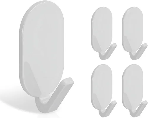 Miniatura 9 de Paquete de 12 ganchos autoadhesivos resistentes – transparentes, impermeables, ganchos de pared adhesivos para llaves, baño, ducha, exterior, Claro