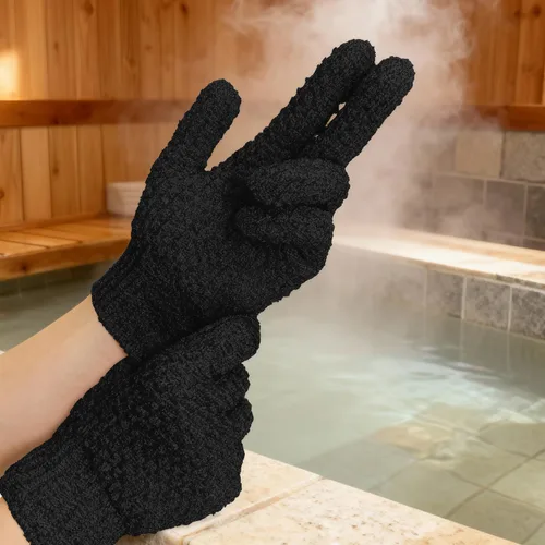 Miniatura 6 de Evridwear Guantes de baño exfoliantes de doble textura para ducha, spa, masaje y exfoliaciones corporales, removedor de células muertas de la piel