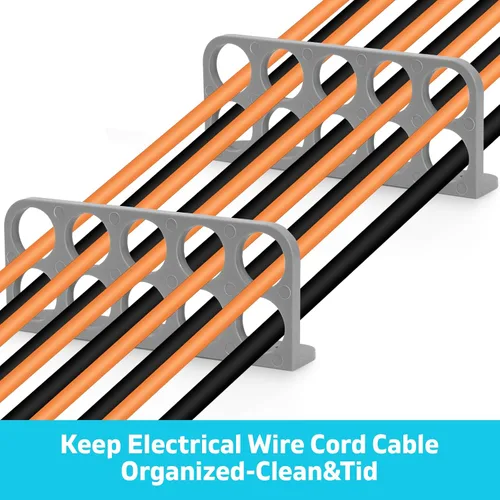 Miniatura 4 de Paquete de 10 soportes de cable para persecución de cables, soporte de cable para gestión organizada de cables eléctricos NMB, dispensador de cables
