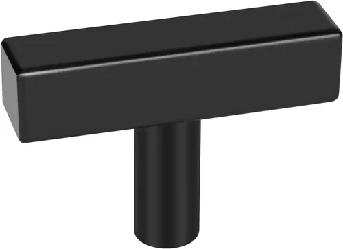 Miniatura 27 de Goldenwarm Paquete de 5 manijas negras de gabinete de 2-1/2 pulgadas (2.520 in) color negro mate, tiradores de cajón en T para armarios de cocina