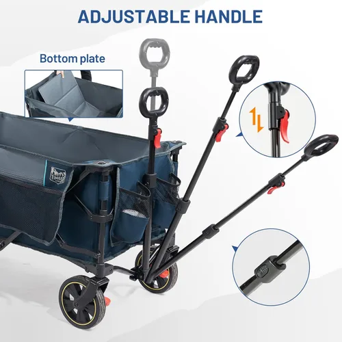 Miniatura 6 de Carrito plegable Timber Ridge con frenos, carro de compras plegable de gran capacidad de 200L, compacto y portátil, fácil de transportar