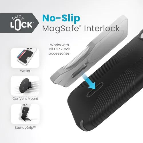 Miniatura 4 de Speck Funda MagSafe para iPhone 15, protección contra caídas y cámara, ClickLock antideslizante, compatible con carga inalámbrica, se adapta a todos
