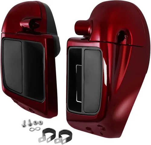 Miniatura 11 de Guantera de carenado de pierna ventilada inferior de mezclilla negra apta para Harley refrigerada por aire Touring Road King Street Glide Road Glide