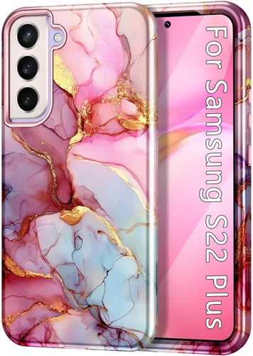 Miniatura 11 de Btscase Funda para Samsung Galaxy S22 Plus 5G, Patrón de Mármol 3 en 1 Resistente Uso Rudo a Prueba de Golpes Cuerpo Completo Rugosa PC Dura +