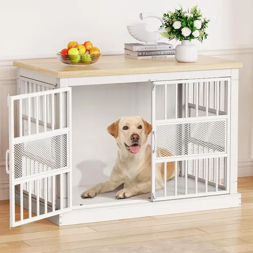 Miniatura 14 de VOPEAK Mueble de jaula para perros de 27.5", jaula para perros resistente a mordiscos para perros pequeños y cachorros, jaulas para perros