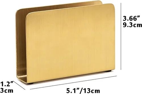 Miniatura 2 de Servilletero dorado independiente de acero para mesa de comedor, cocina, encimera, toalla de invitados (cuadrado)