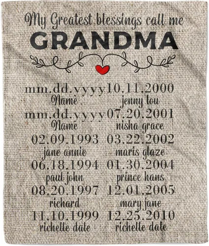 Miniatura 13 de Manta personalizada para la abuela a mi nieta, regalo para mamá y abuela, regalo de nietos, regalos para abuela, manta personalizada con foto