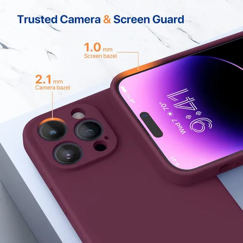 Miniatura 5 de Miracase - Funda diseñada para iPhone 14 Pro Max con protector de pantalla, [protección mejorada de la cámara], funda de silicona líquida a prueba