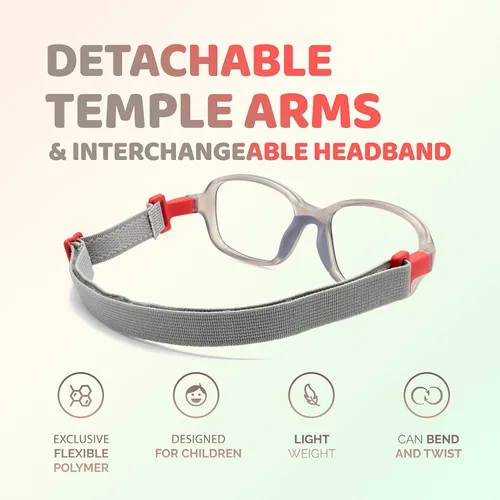 Miniatura 3 de Tempo: Gafas irrompibles para niños - Gafas de moda flexibles para niños - 3006 Gris ahumado