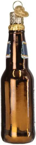 Miniatura 2 de Old World Christmas Botella de luna azul soplado adorno para árbol de Navidad, decoración navideña hecha a mano, colección de cerveza