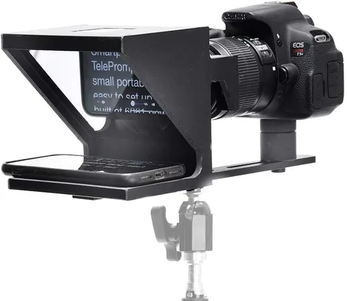 Miniatura 2 de El teleprompter personal compacto original para producción de video. No requiere estudio. Perfecto para réflex digital, cámaras web y cámaras