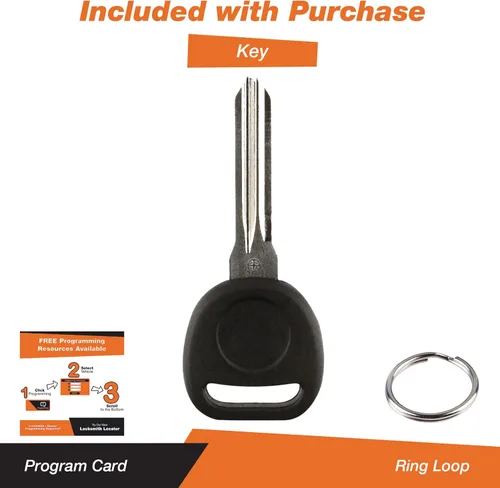 Miniatura 2 de Repuesto de llave de encendido con transpondedor Discount Keyless, con hoja sin cortar, compatible con ID 46 círculo, Clave Simple