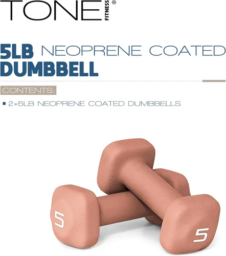 Miniatura 87 de Tone Fitness Pares de Mancuernas de Pesas de Neopreno con Cabeza Cuadrada Antirrodamiento Múltiples Opciones Azul
