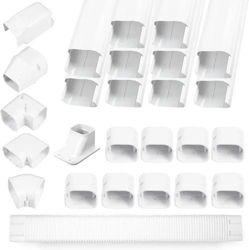 Miniatura 15 de LyPrem 3 m Kit de cubierta de línea de PVC para mini split y aire acondicionado central y bomba de calor (Blanco)