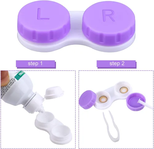 Miniatura 3 de Elcoho Paquete de 24 fundas para lentes de contacto, caja para lentes de contacto, ojos izquierdos/derechos, 4