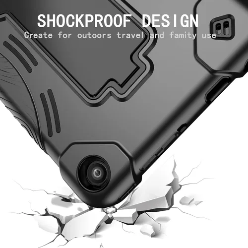 Miniatura 3 de Funda para tablet Amazon Fire 7 (12ª generación, lanzada en 2022) – Funda protectora híbrida resistente con soporte + 1 protector de pantalla y 1