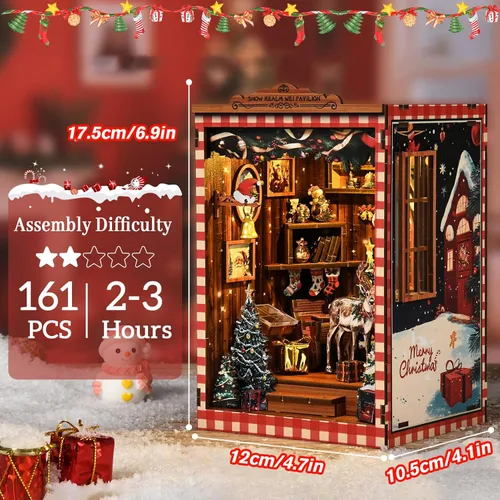 Miniatura 3 de KERNOWO Kit de Rincón de Libros, Rompecabezas de Madera 3D DIY para Adultos, Adolescentes y Principiantes, Kit de Casa Pequeña en Miniatura