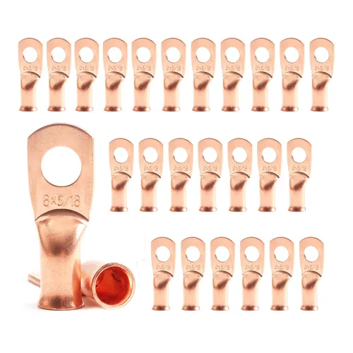 Miniatura 51 de 2/0 AWG 5/16" Stud (25 piezas), terminal de anillo de batería resistente, conectores de calibre 00, lengüetas de alambre de cobre 2/0, terminales