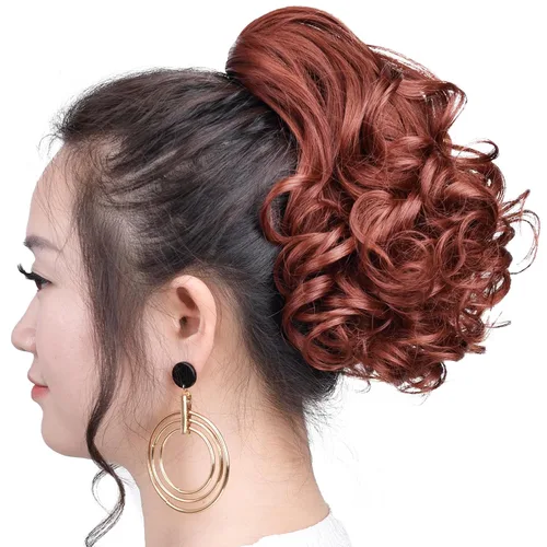 SYXLCYGG Auburn Clip Cola de caballo Clip Cola de caballo Extensión de cola de caballo ondulado 10 pulgadas 3.5 oz pelo sintético falso pieza de