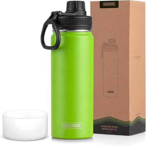 Miniatura 48 de koodee Insulated Water Bottle, 32 oz Stainless Steel Double Wall Vacuum Wide Mouth Sport Bottle with Leakproof Spout Lid (Navy)