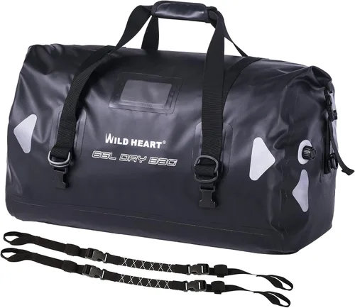 Miniatura 15 de WILD HEART Bolsa de lona impermeable para motocicleta, PVC500D, doble parte inferior, con correas de cuerda y bolsillo interior, 40L, 66L, 100L, 66L