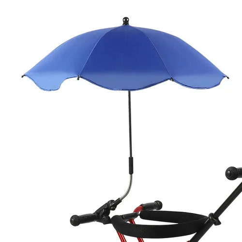 Miniatura 9 de Cochecito de bebé con abrazadera ajustable, sombrilla de protección para niños, paraguas con clip, sombrilla de 8 huesos para cochecito, silla