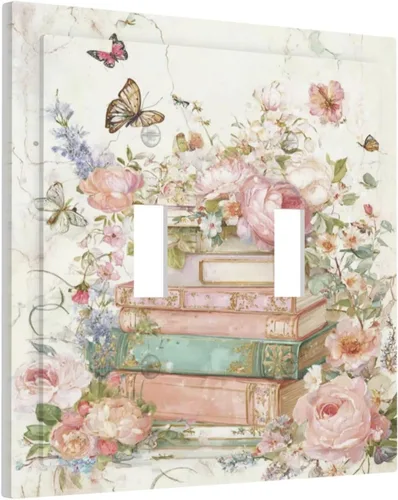 Miniatura 113 de Cubierta de Interruptor de Luz de Estilo Boho Vintage de los 70 Sol Arcoíris Champiñón Floral Rocker Individual 1 Gang Cubierta de Enchufe
