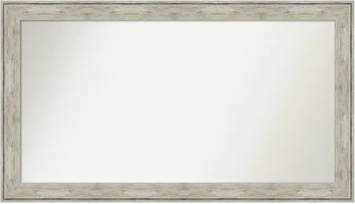 Miniatura 101 de Amanti Art Espejo de baño plateado para sobre fregadero, 28 x 47 pulgadas, espejo rectangular de plata imperial, marco de madera tradicional de gran
