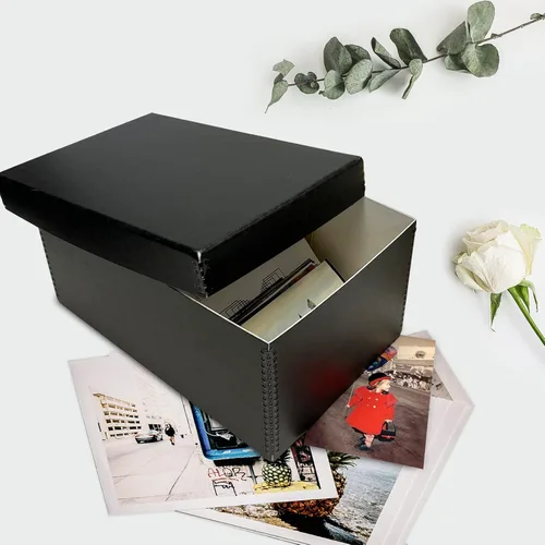 Miniatura 7 de Lineco Caja de almacenamiento de fotos de archivo, con capacidad para hasta 1100 imágenes de 5 x 7, contenedor de fotografías de 4 x 6 con tapa
