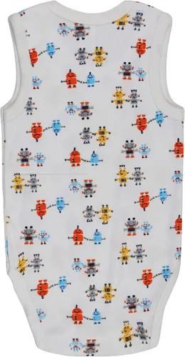 Miniatura 4 de ToBeInStyle Paquete de 4 mamelucos de una pieza con camiseta sin mangas para bebé niño