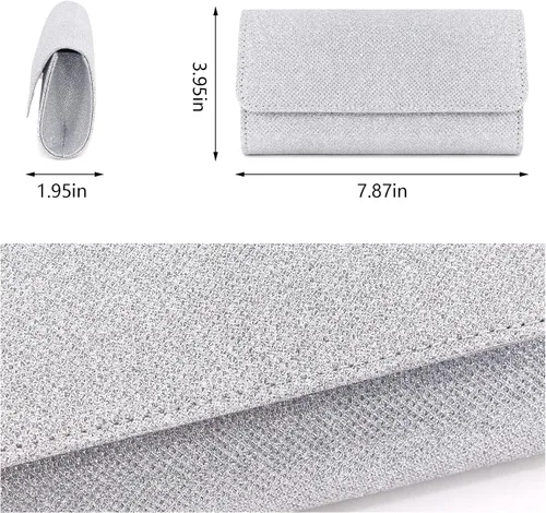Miniatura 6 de Naimo - Deslumbrante bolsa pequeña de solapa con cadena desmontable para eventos nocturnos