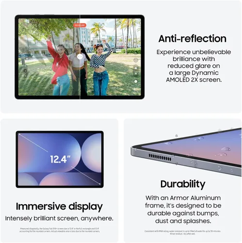 Miniatura 3 de Samsung Galaxy Tab S10+ Plus 12.4" 256GB Tableta Android, Herramientas Galaxy AI, Círculo para Buscar, Pantalla AMOLED 2X, Batería de Larga Gris